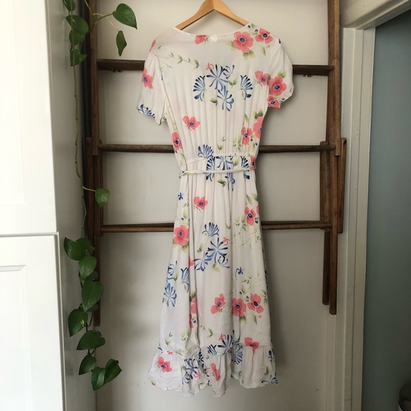 GAP floral rayon faux-wrap midi sundress - Picture 2 of 7